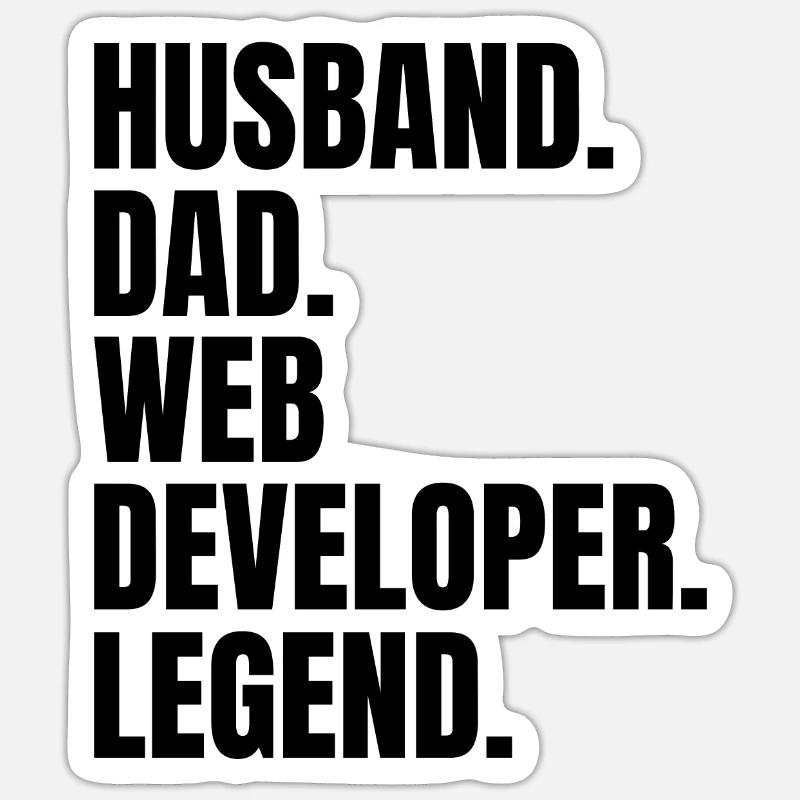 Husband Dad Web Developer Legend Retro Sticker size S (10 x 10 cm)