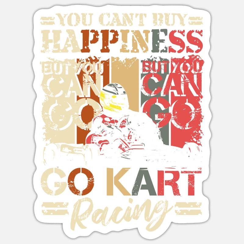Piste de karting de course de karting racing karting - Sticker taille S (10 x 10 cm) - blanc mat