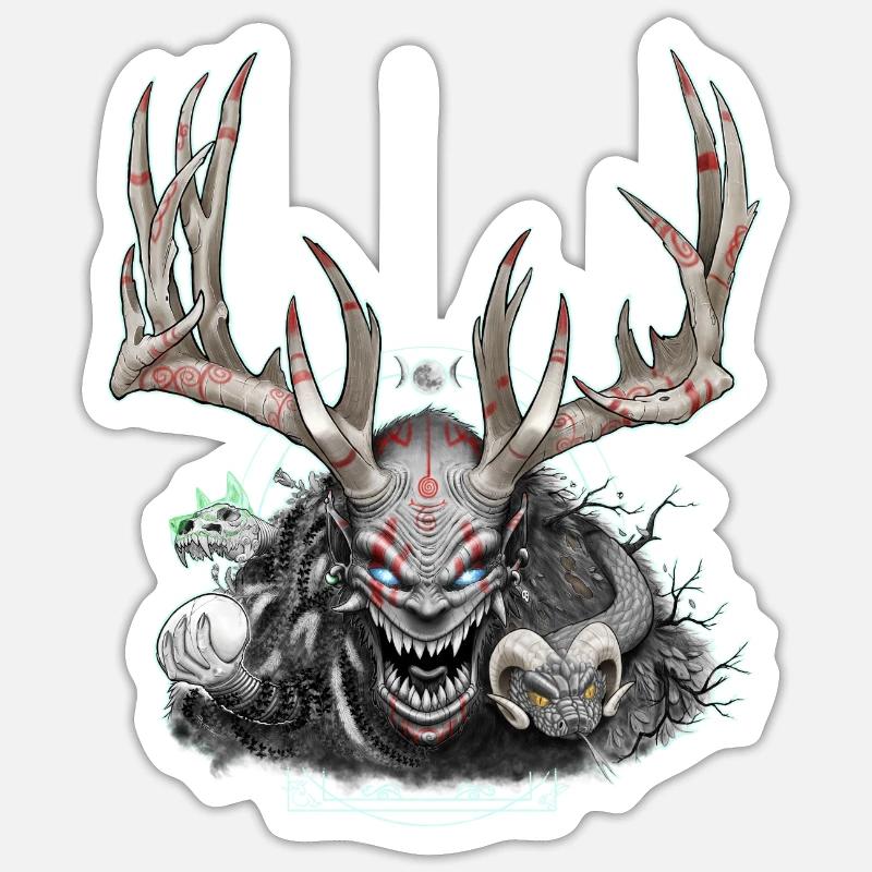Cernunnos - Sticker Größe S (10 x 10 cm) - Mattweiß