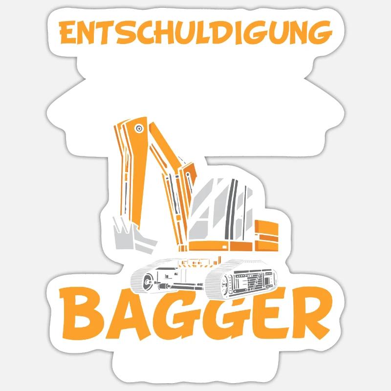 Kinder Bagger - Sticker Größe S (10 x 10 cm) - Mattweiß