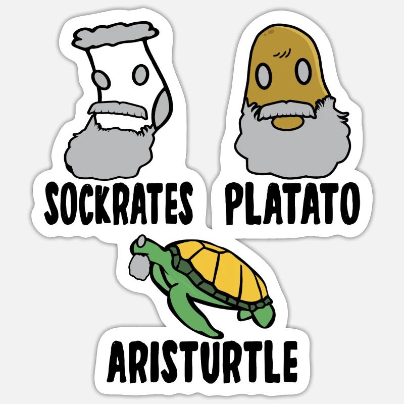 Philosophy Socrates Plato Aristotle Philosopher - Sticker size S (10 x 10 cm) - white matte