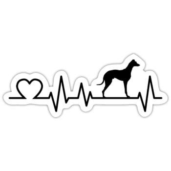 Galgo Espanol Heartbeat Spanish Greyhound - Sticker size S (10 x 10 cm) - white matte - Front