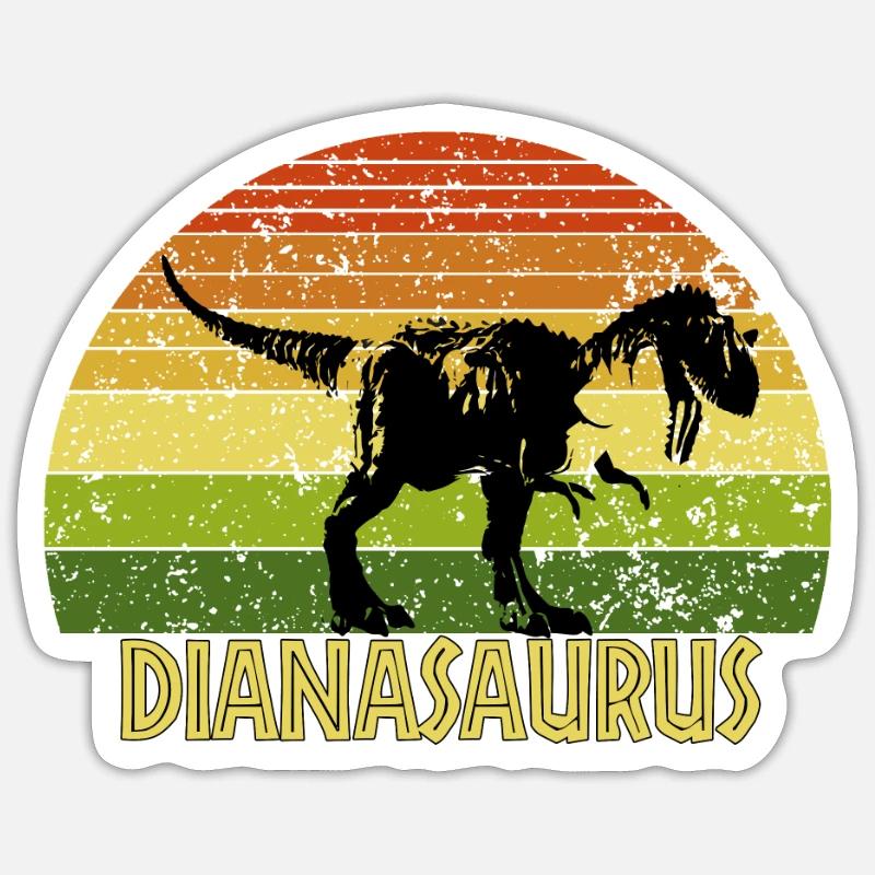 Dianasaurus Diana saurus dinosaur - Sticker size S (10 x 10 cm) - white matte
