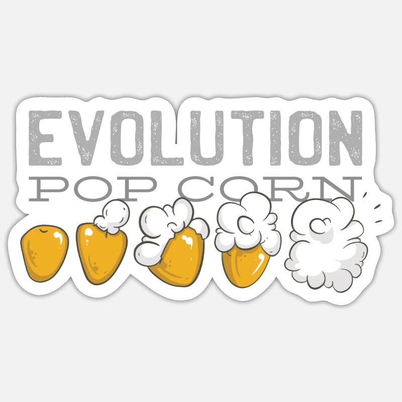 Popcorn Evolution Cinema Sticker size S (10 x 10 cm)