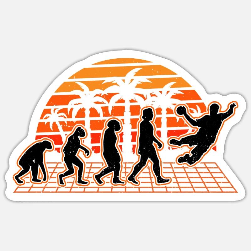 Handballer Evolution Sunset Handball - Sticker taille S (10 x 10 cm) - blanc mat