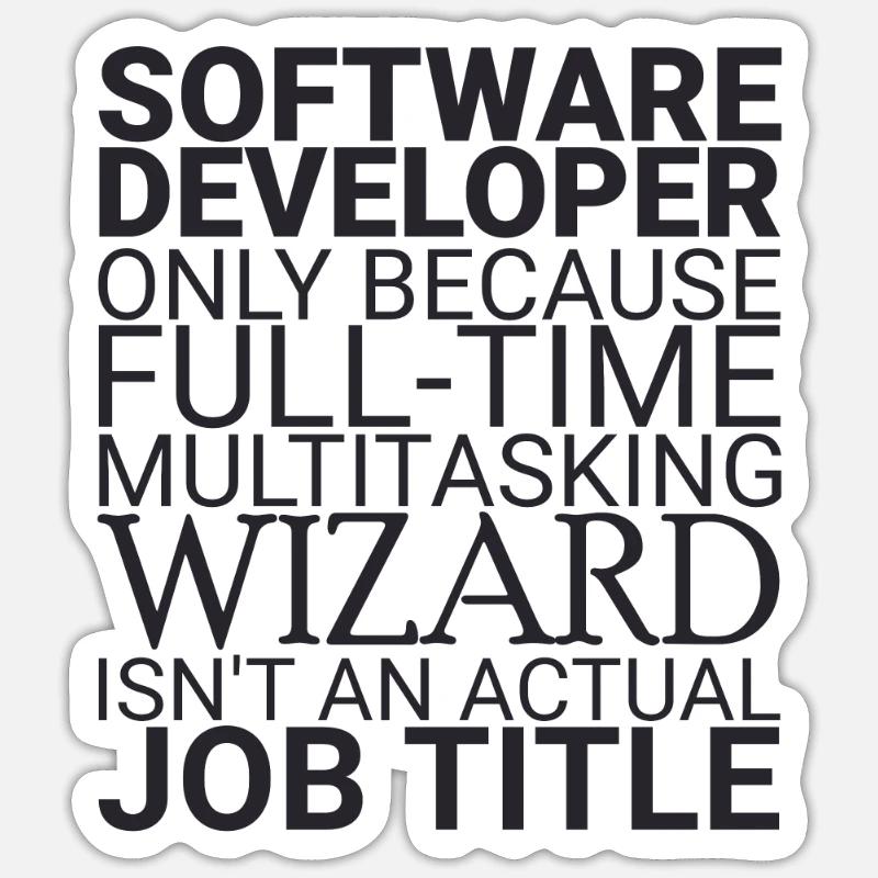 "Software Developer Wizard | Programmierer" - Sticker Größe S (10 x 10 cm) - Mattweiß