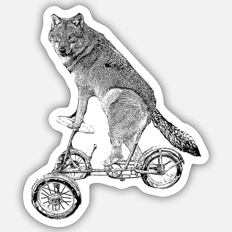 Wolf - Sticker Größe S (10 x 10 cm) - Mattweiß