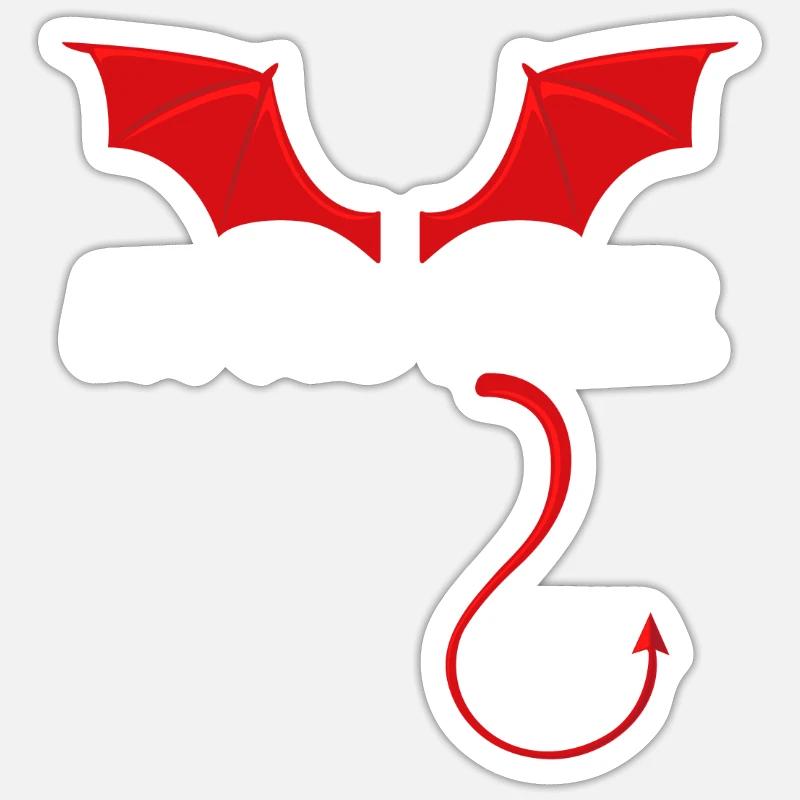 Petit Diable Diable Ange Diable - Sticker taille S (10 x 10 cm) - blanc mat