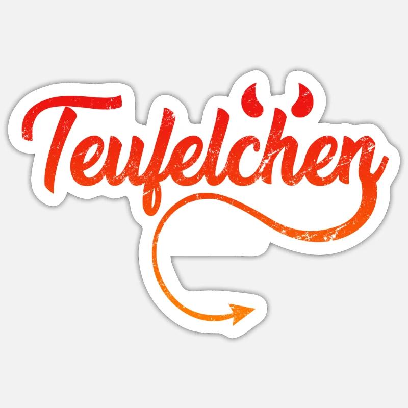Teufel oder Engel Teufelchen - Sticker Größe S (10 x 10 cm) - Mattweiß