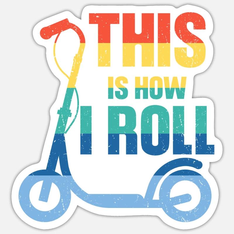 scooter e-scooter Roller E-Roller - Sticker Größe S (10 x 10 cm) - Mattweiß