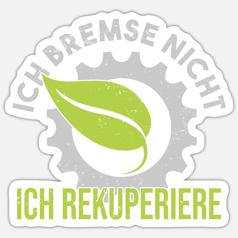 E Auto E Mobilität Elektroauto Spruch - Sticker Größe S (10 x 10 cm) - Mattweiß