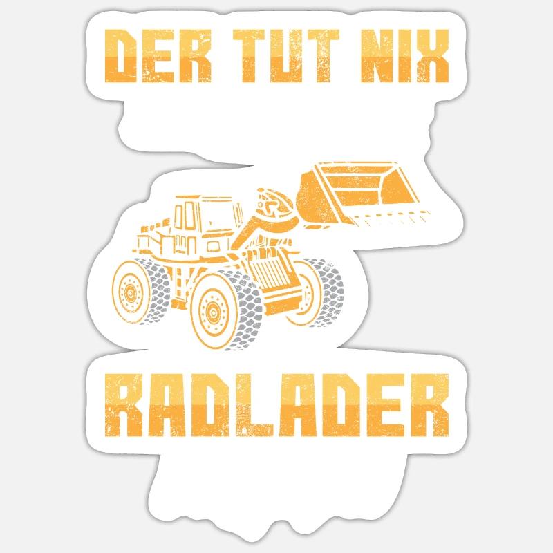 Baustelle Geschenk - Sticker Größe S (10 x 10 cm) - Mattweiß