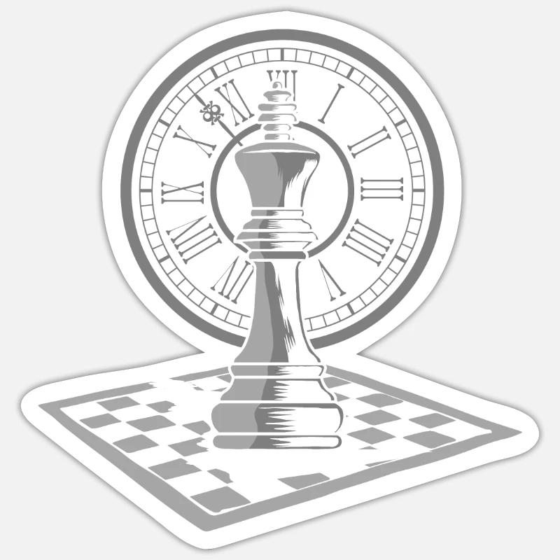 Pièce d’échecs - Sticker taille S (10 x 10 cm) - blanc mat