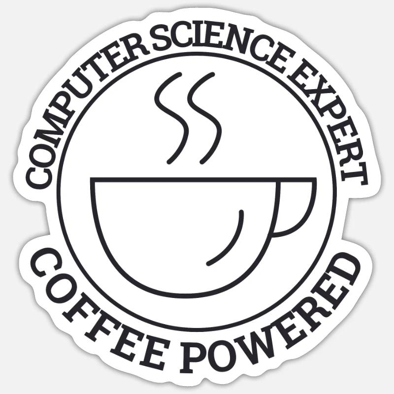 "Computer Science Expert Coffee | Informatik" Sticker Größe S (10 x 10 cm)