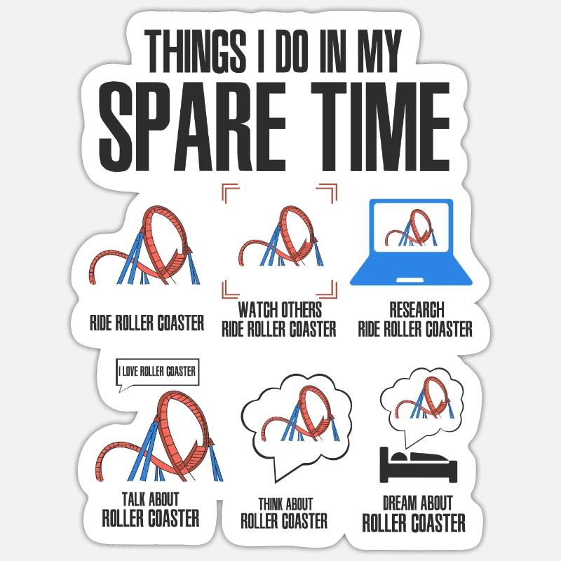 Roller Coaster Lovers Parc d’attractions Ride - Sticker taille S (10 x 10 cm) - blanc mat