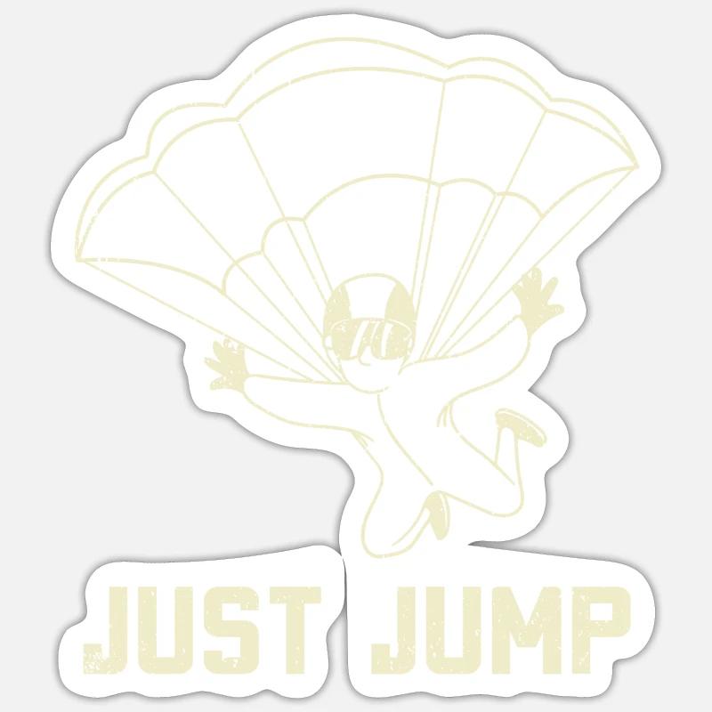 Parachutisme - Sticker taille S (10 x 10 cm) - blanc mat
