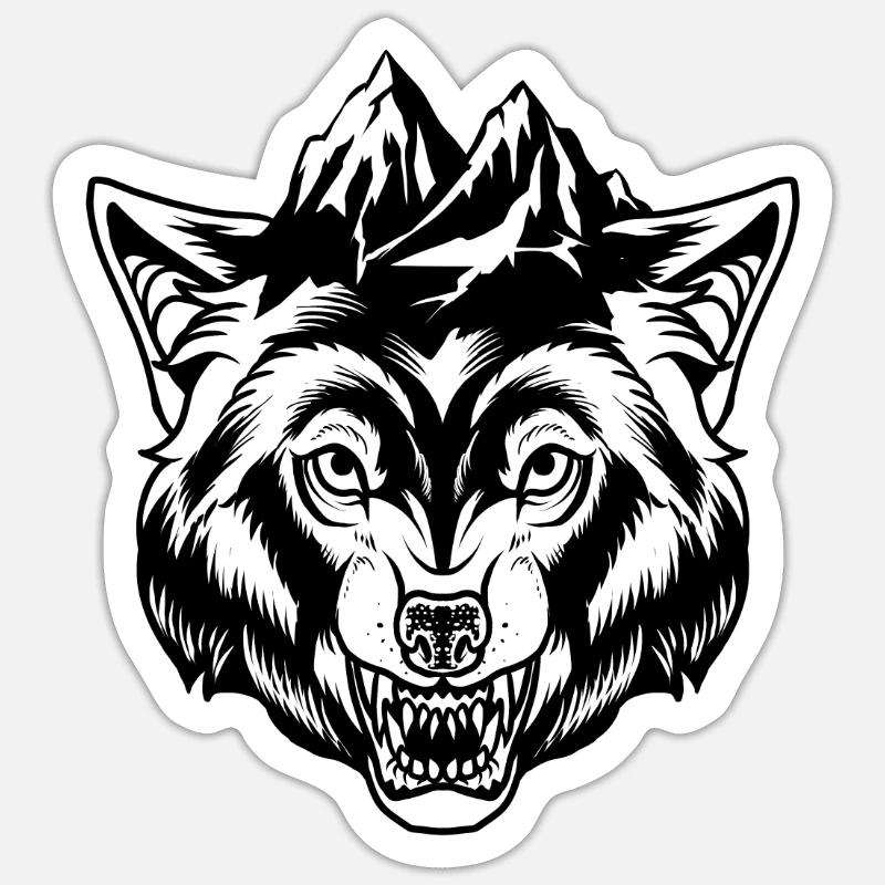 Wolf - Sticker size S (10 x 10 cm) - white matte