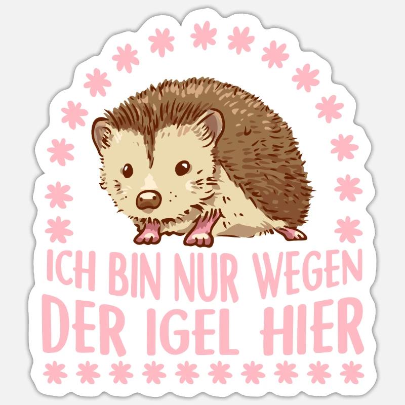 Hérisson - Sticker taille S (10 x 10 cm) - blanc mat