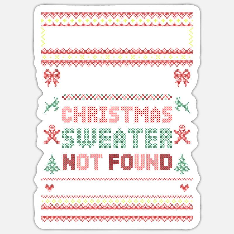 Error 404 - Christmas Sweater not found - Sticker Größe S (10 x 10 cm) - Mattweiß