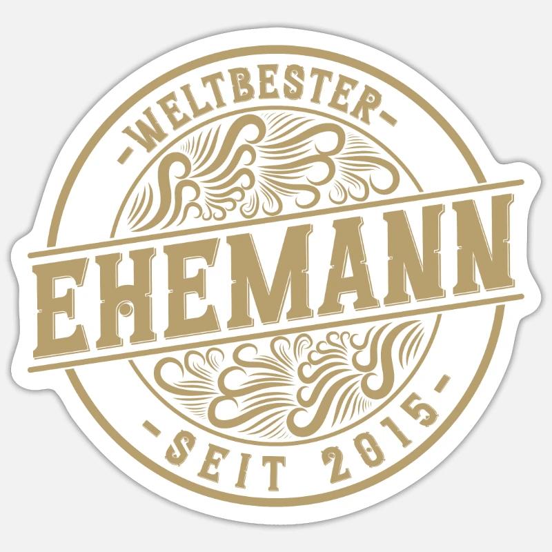 Bester Ehemann seit 2015 6. Hochzeitstag Sticker Größe S (10 x 10 cm)