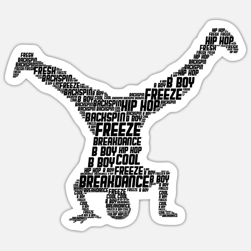 Breakdance - Sticker Größe S (10 x 10 cm) - Mattweiß