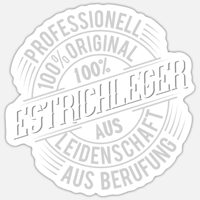 Estrichleger - Sticker Größe S (10 x 10 cm) - Mattweiß