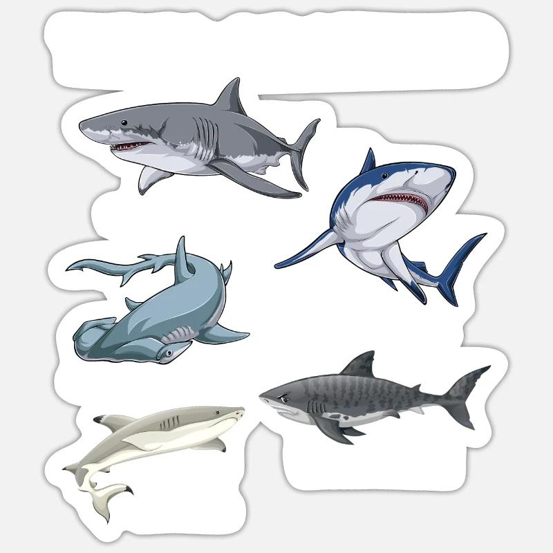 Types de requins Sticker taille S (10 x 10 cm)