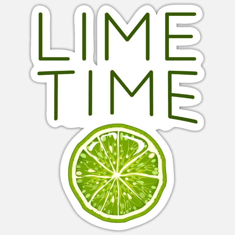 Limette - Sticker Größe S (10 x 10 cm) - Mattweiß