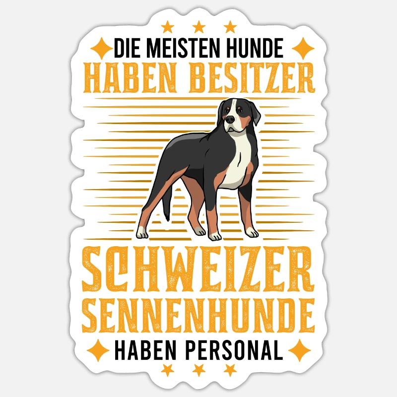 Großer Schweizer Sennenhund Personal - Sticker Größe S (10 x 10 cm) - Mattweiß