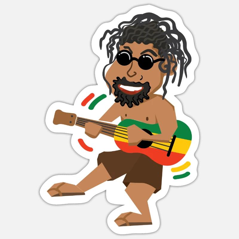 Reggae - Sticker Größe S (10 x 10 cm) - Mattweiß