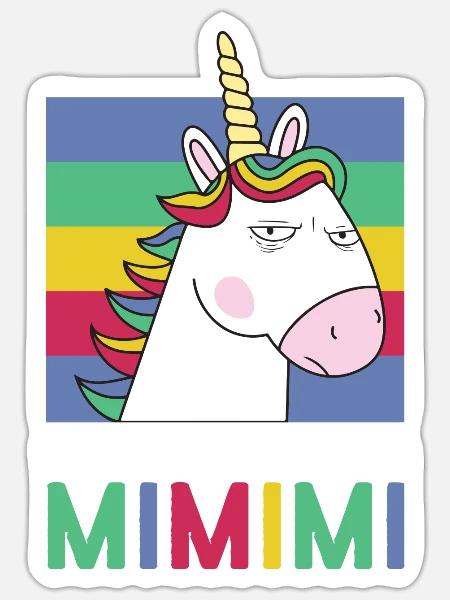 Ich Höre Immer Nur MiMiMi Einhorn - Sticker Größe S (10 x 10 cm) - Mattweiß