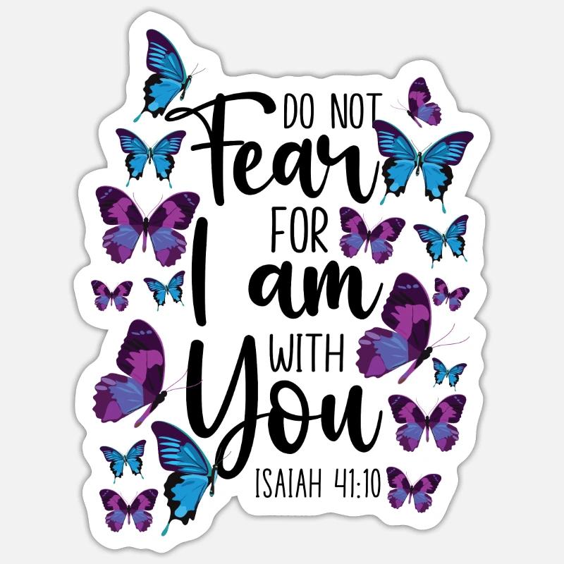 Citation de verset biblique chrétien - Sticker taille S (10 x 10 cm) - blanc mat