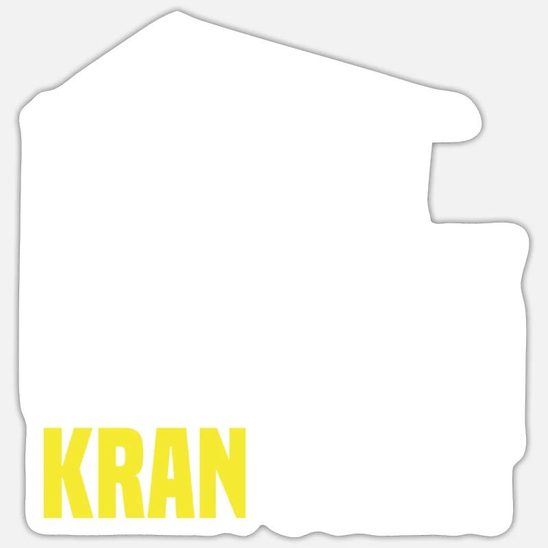 Kran Kranführer - Sticker Größe S (10 x 10 cm) - Mattweiß