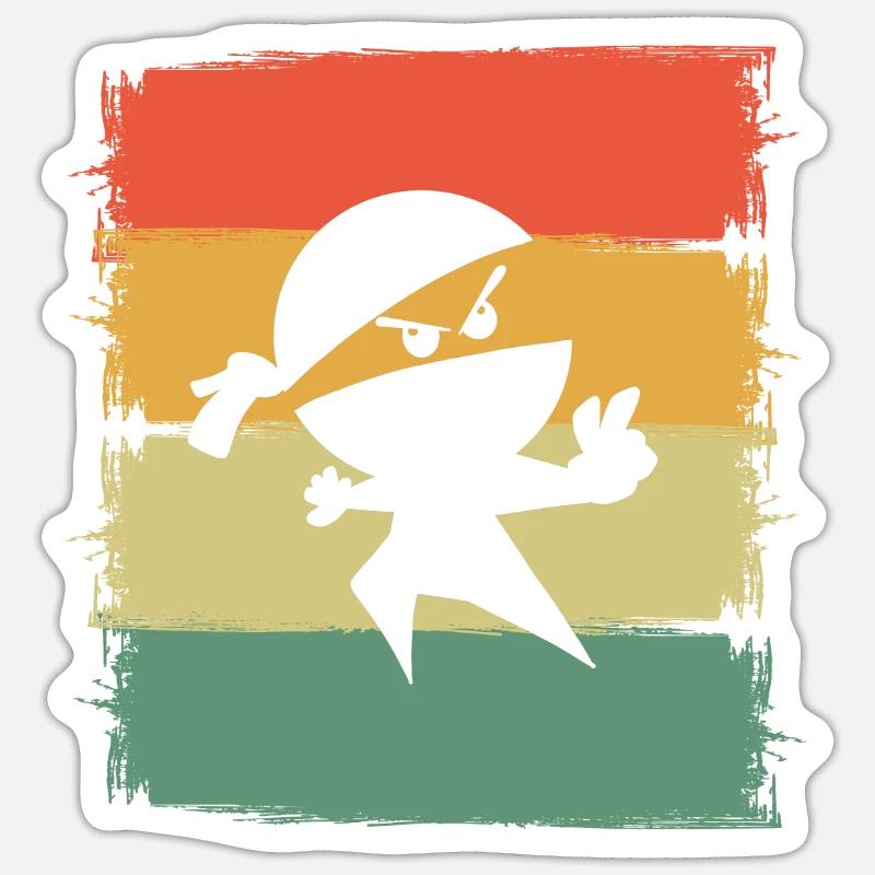 Ninja - Sticker taille S (10 x 10 cm) - blanc mat
