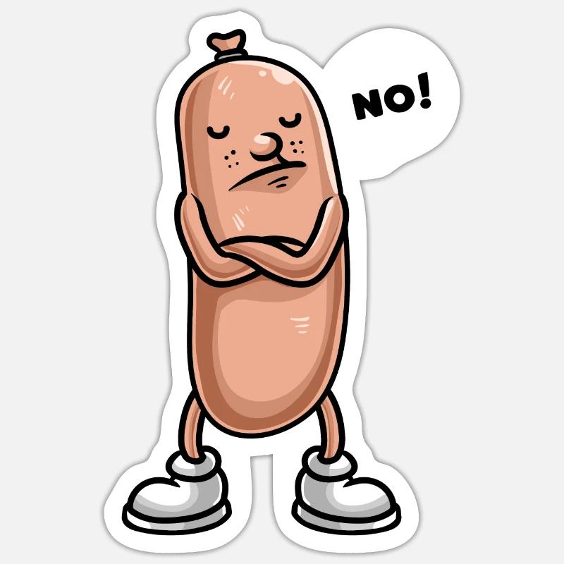 Lustig Wurst Beleidigte Leberwurst - Sticker Größe S (10 x 10 cm) - Mattweiß