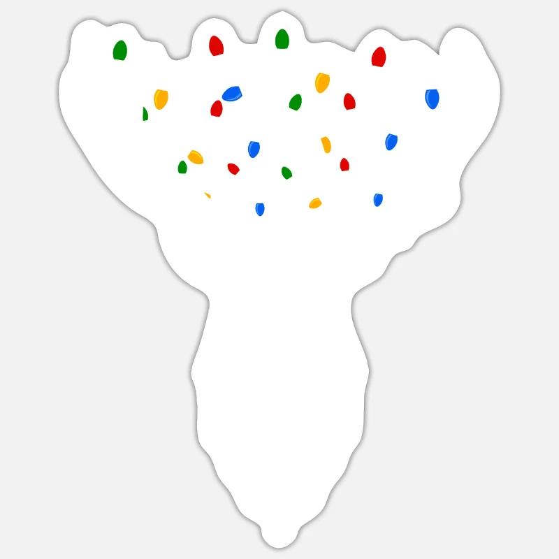 Deer Reindeer String Lights Conception de Noël Sticker taille S (10 x 10 cm)