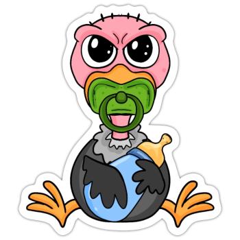 Baby Geier - Sticker Größe S (10 x 10 cm) - Mattweiß - Vorne