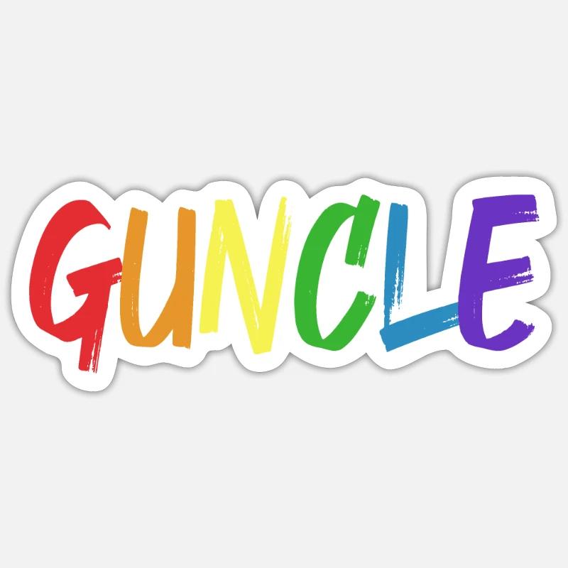Oncle Guncle - Sticker taille S (10 x 10 cm) - blanc mat