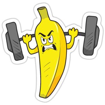 Gym Fitness Banana Gym Bodybuilding - Sticker size S (10 x 10 cm) - white matte - Front