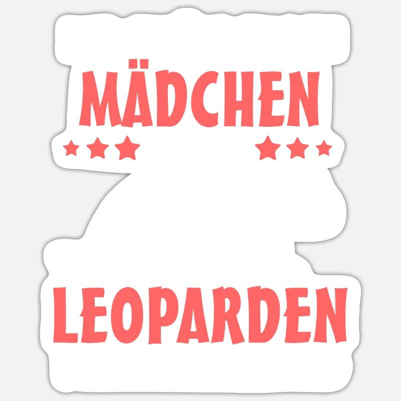 Leopard Mädchen Leoparden - Sticker Größe S (10 x 10 cm) - Mattweiß