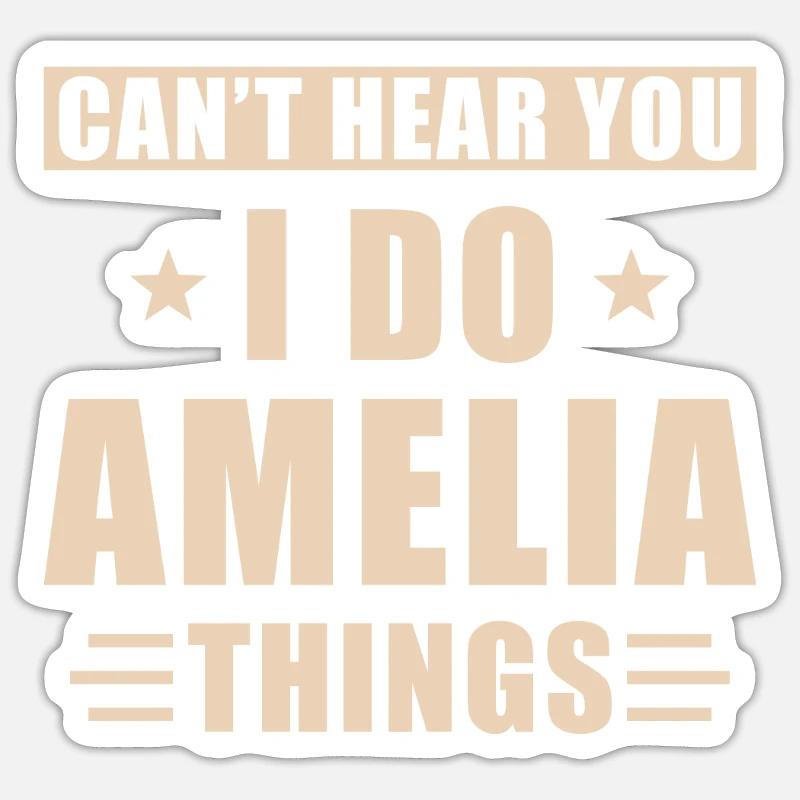Amelia choses - Sticker taille S (10 x 10 cm) - blanc mat