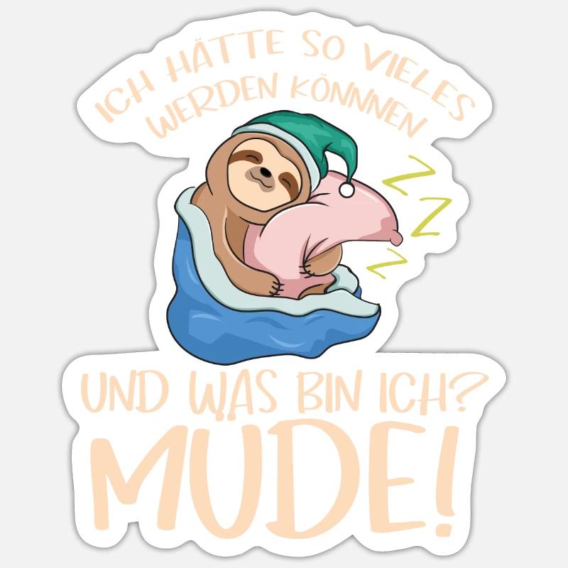 Faultier - Sticker Größe S (10 x 10 cm) - Mattweiß