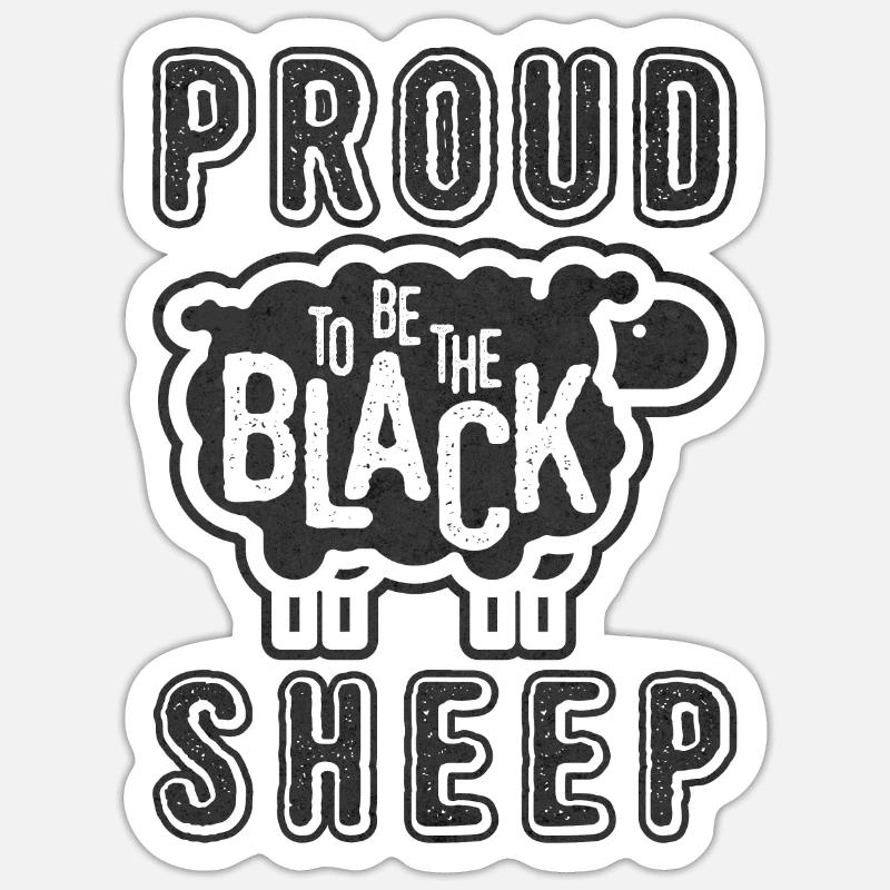 Le mouton noir - giftidea - Sticker taille S (10 x 10 cm) - blanc mat