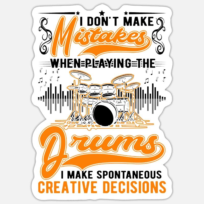 Batterie Décisions créatives Batteur Batteur - Sticker taille S (10 x 10 cm) - blanc mat