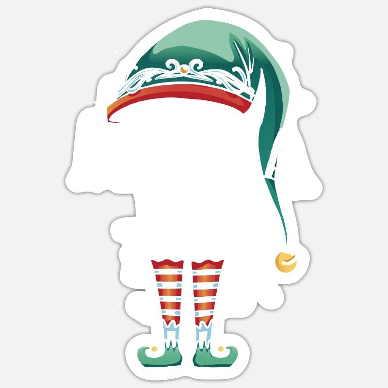 Mama Elf - Sticker Größe S (10 x 10 cm) - Mattweiß