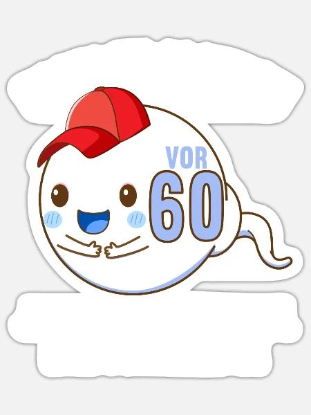 60 Jahre vor 60 Jahren schnellste 60. Geburtstag - Sticker Größe S (10 x 10 cm) - Mattweiß