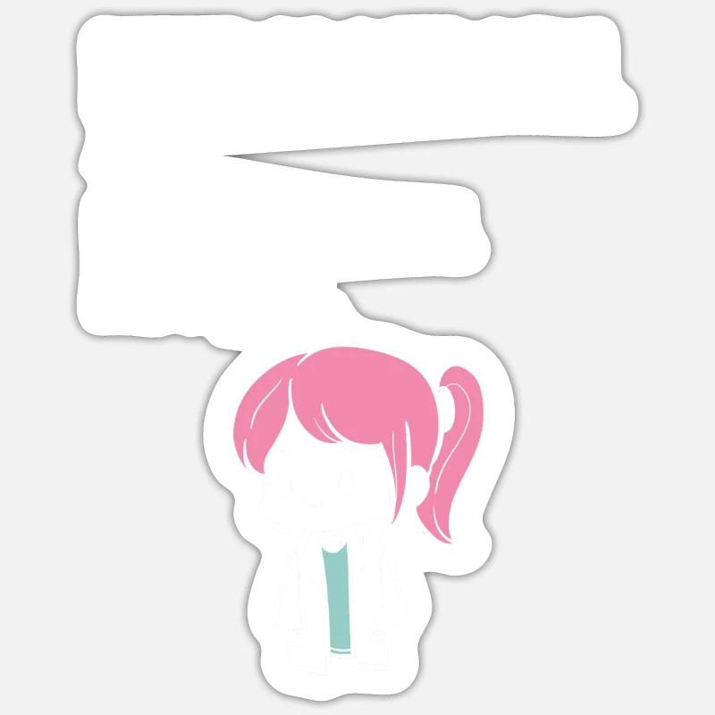Neurologie-Mädchen Arzt oder Neurologe Geschenk - Sticker Größe S (10 x 10 cm) - Mattweiß