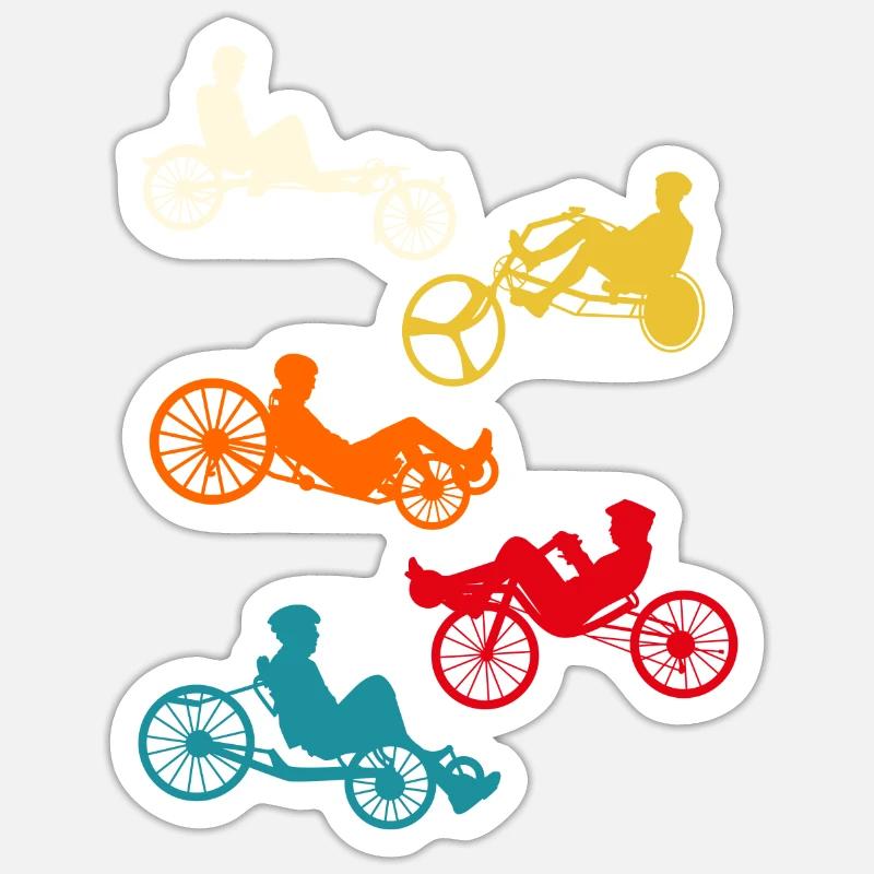 Vélo couché - Sticker taille S (10 x 10 cm) - blanc mat