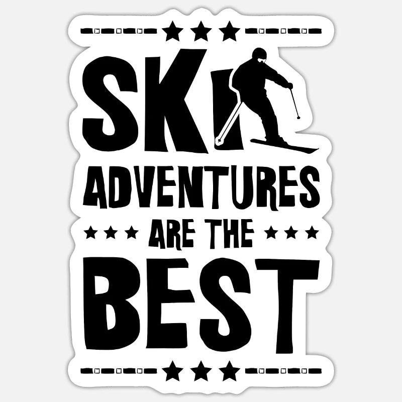 Ski Adventures - Sticker Größe S (10 x 10 cm) - Mattweiß