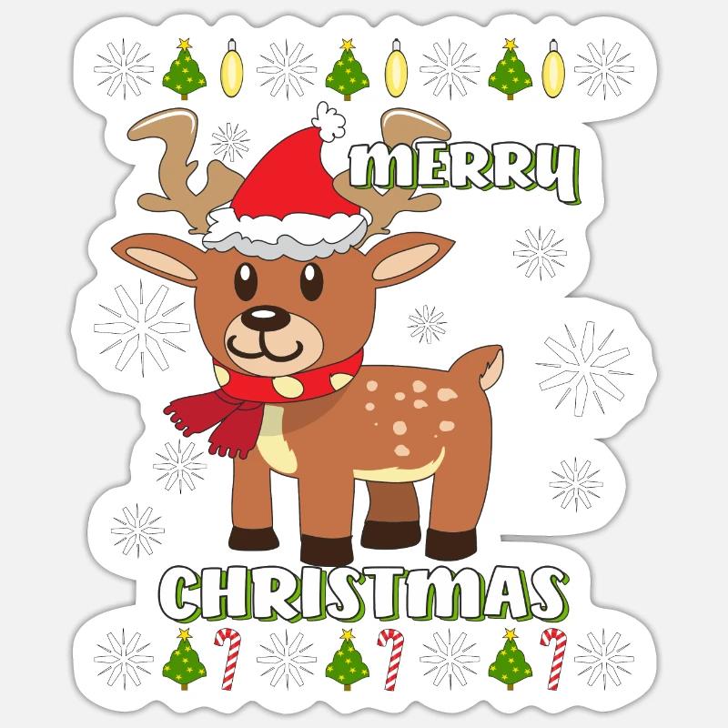 JOYEUX NOËL - Sticker taille S (10 x 10 cm) - blanc mat
